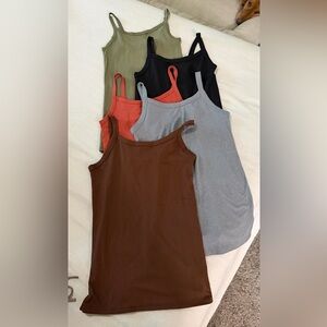 No Boundaries Women's Tank Tops in Olive, Coral, Black, Gray, and Brown